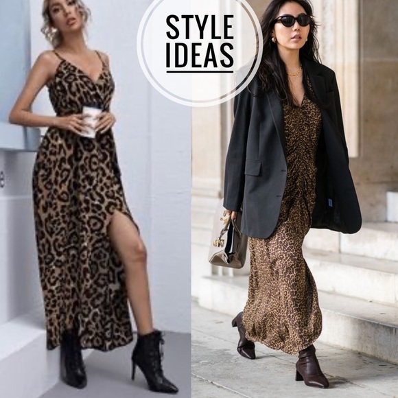 DEX leopard print hi low maxi spaghetti strap casual summer dress - Picture 10 of 10